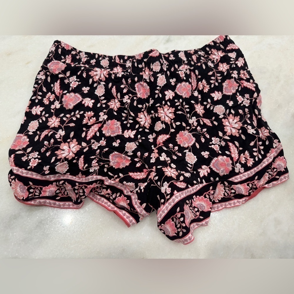 LOFT High Waisted Floral Pull On Drawstring Dressy Shorts Size Small - Picture 3 of 4